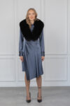 big black fox fur collar for coat jacket