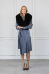 big black fox fur collar for coat jacket