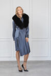 big black fox fur collar for coat jacket