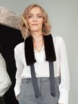 Black mink fur scarf tied with atlas band from NordFur