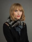 Genuine chinchilla fur tied scarf
