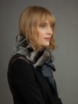 Genuine chinchilla fur tied scarf