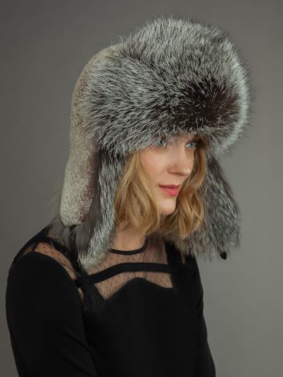 Russian Style Sheepskin & Fox Fur Ushanka Hat | NordFur