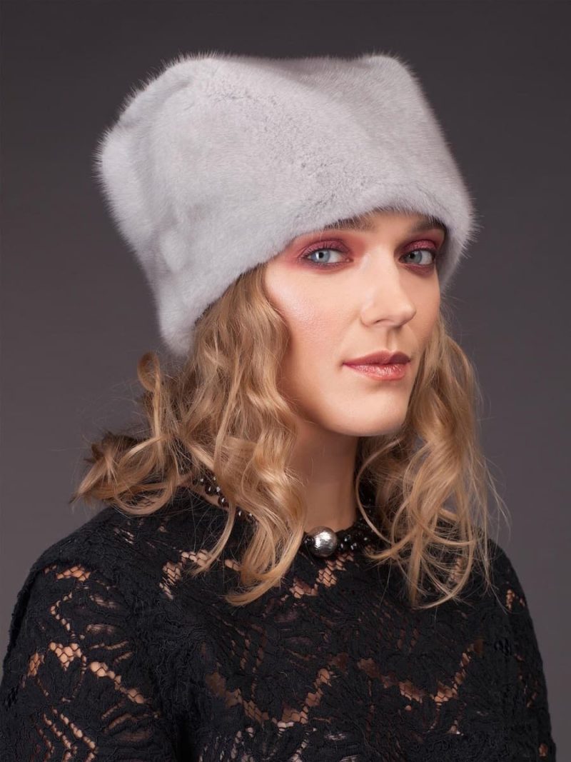 sapphire mink fur hat by NordFur