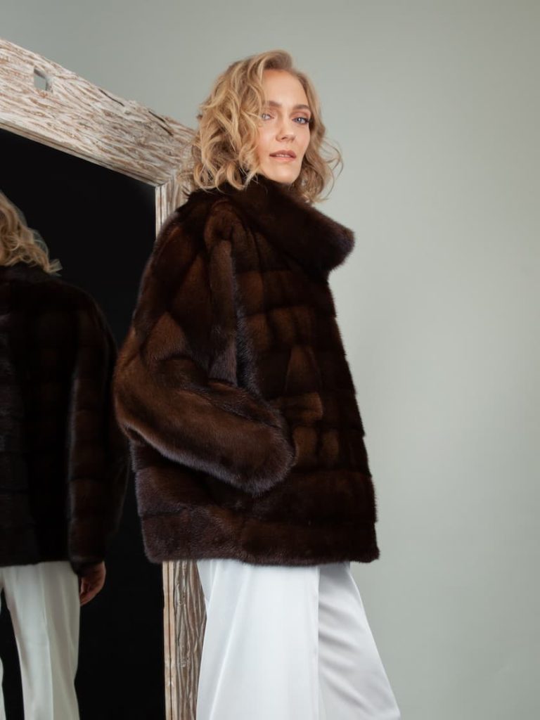 Brown Mink With Wide Sleeves | Handmade by NordFur