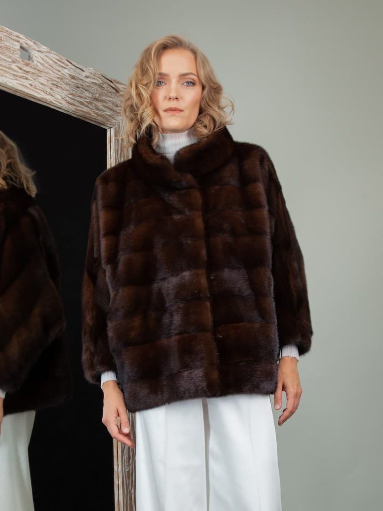 Brown Mink With Wide Sleeves | Handmade by NordFur