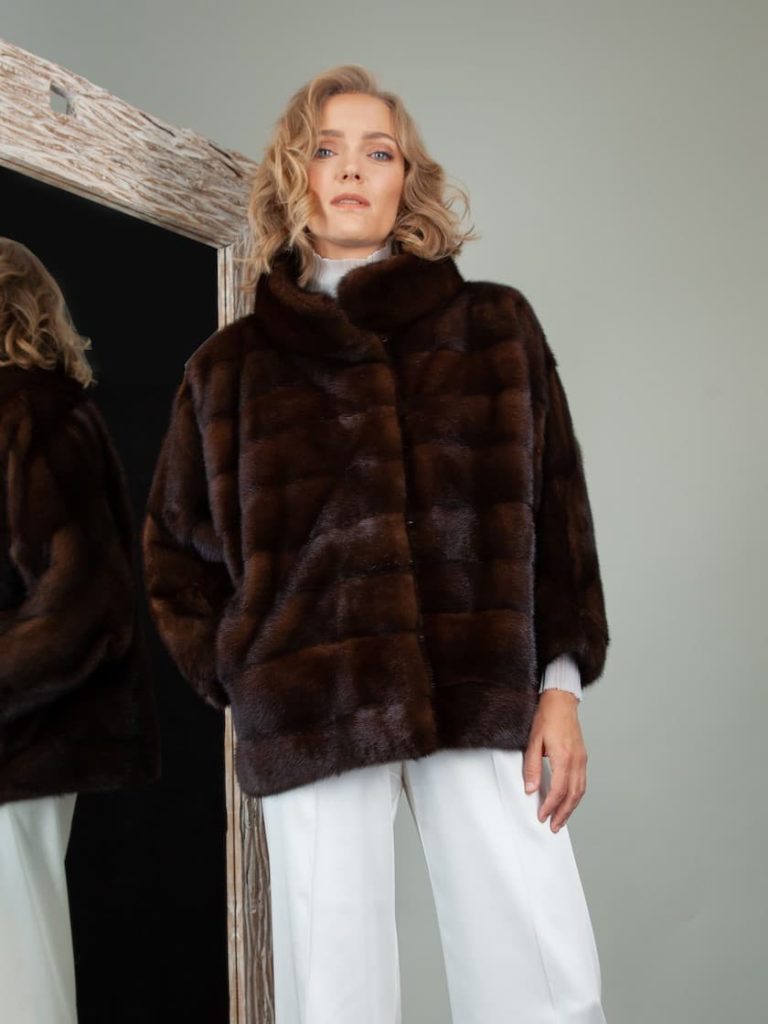 Brown Mink With Wide Sleeves | Handmade by NordFur