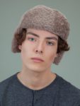 beige sheepskin trapper fur hat with ear flaps men