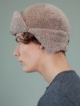 beige sheepskin trapper fur hat with ear flaps men