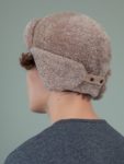 beige sheepskin trapper fur hat with ear flaps men