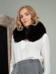 black fox fur small collar