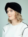 black rex rabbit fur headband head wrap for women