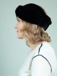 black rex rabbit fur headband head wrap for women