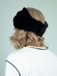 black rex rabbit fur headband head wrap for women