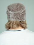 classic beige sheepskin fur hat for women