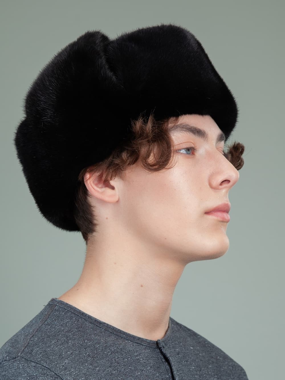 Classic Black Mink Fur Russian Ushanka Hat With Ear Flaps | Handmade by ...