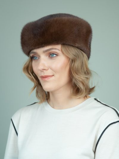 classic natural mink fur hat for ladies