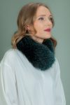 dark green fox fur scarf