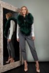 genuine green fox fur big collar