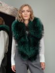 genuine green fox fur big collar