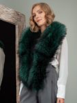 genuine green fox fur big collar