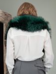 genuine green fox fur big collar