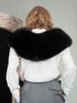 keyhole black fox fur long collar