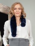 keyhole dark blue chinchilla rex rabbit fur scarf