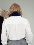 keyhole dark blue chinchilla rex rabbit fur scarf
