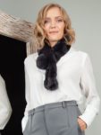 keyhole dark gray chinchilla rex rabbit fur scarf