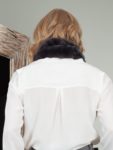 keyhole dark gray chinchilla rex rabbit fur scarf