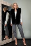 keyhole black fox fur long collar