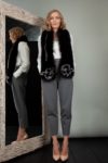 long black fox fur wide scarf collar wrap