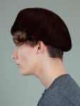 natural brown mink fur snap hat for men and women