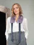 tied lavender purple mink fur scarf