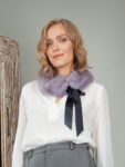 tied lavender purple mink fur scarf