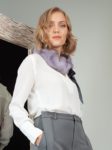 tied lavender purple mink fur scarf