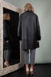 double-sided black fur lined merino sheepskin fur jacket for women