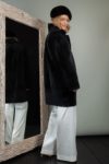 double-sided black fur lined merino sheepskin fur jacket for women