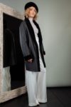 double-sided black fur lined merino sheepskin fur jacket for women
