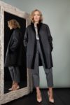 double-sided black fur lined merino sheepskin fur jacket for women
