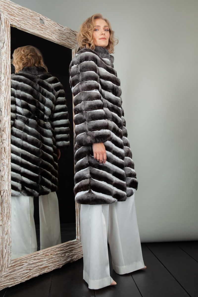 natural chinchilla fur coat