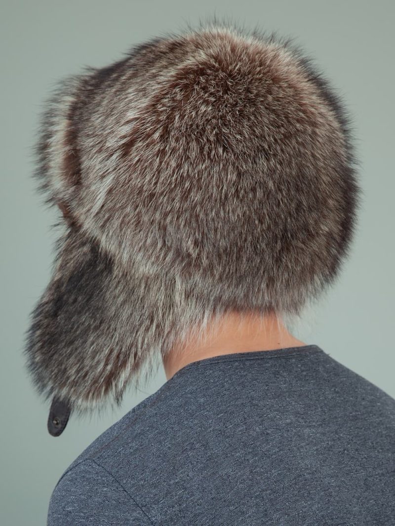 natural raccoon full fur russian hat with ears for men & women
