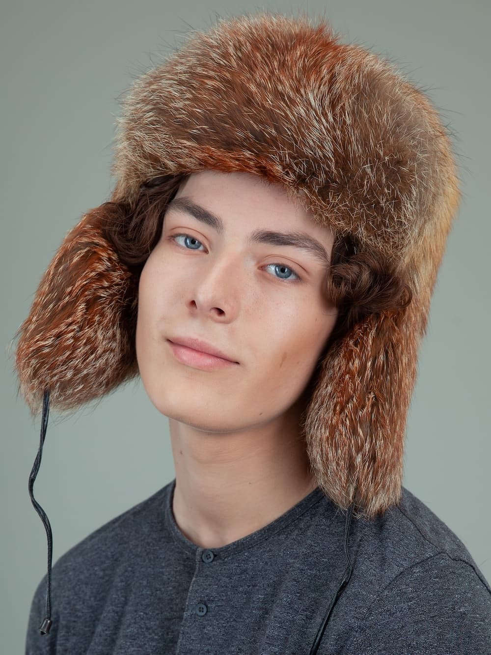 Red Fox Full Fur Ushanka Hat with Ear Flaps