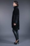 black mouton sheepskin fur coat