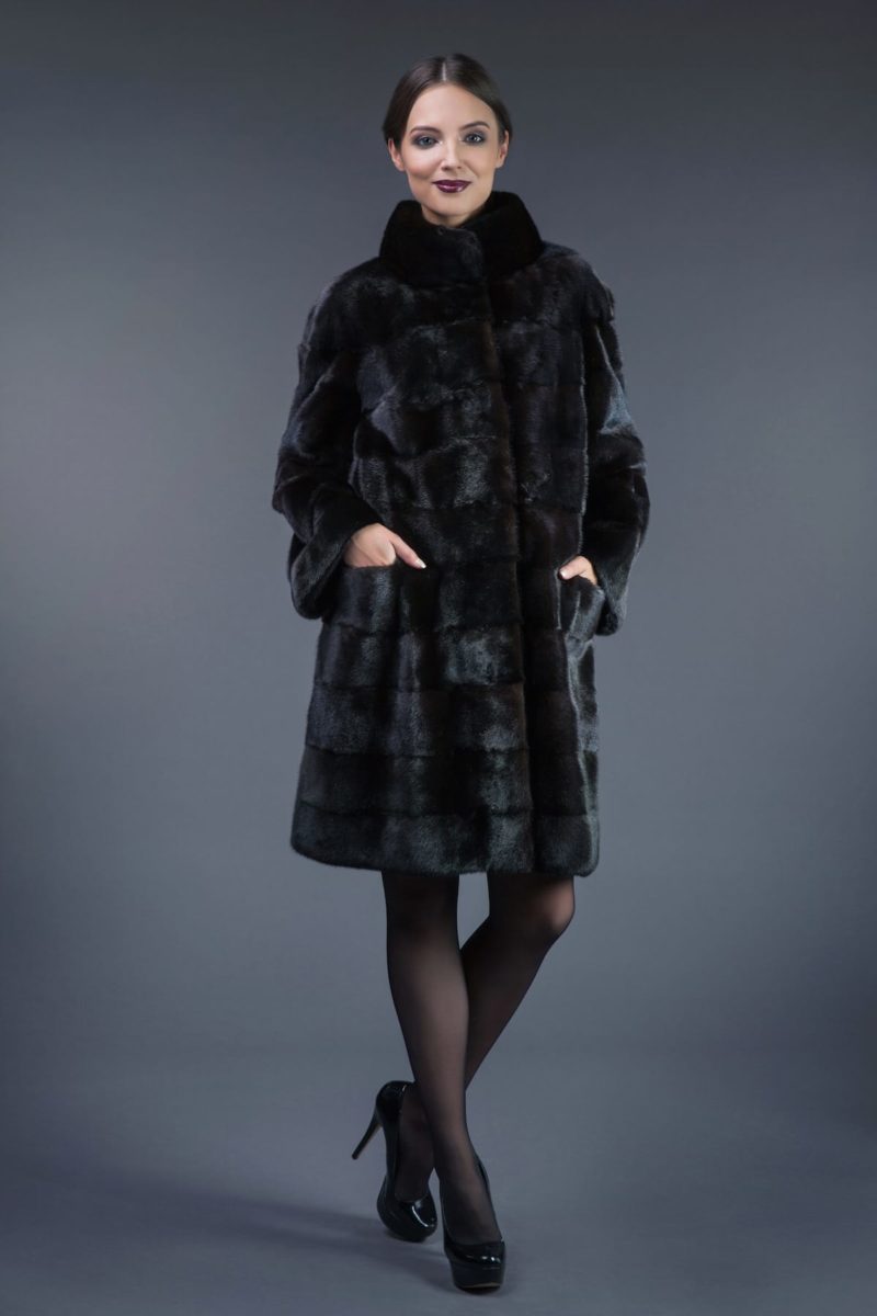 black velvet mink fur coat