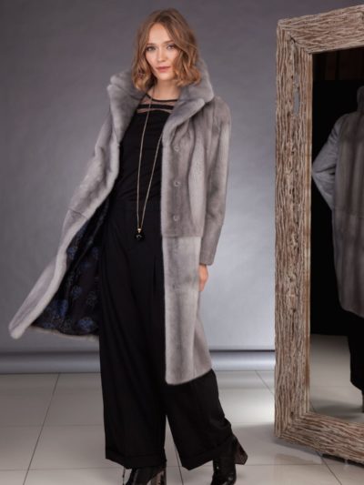 natural sapphire mink fur coat