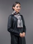 ornamented sapphire mink fur scarf