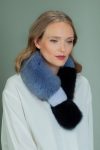 keyhole blue fox fur scarf