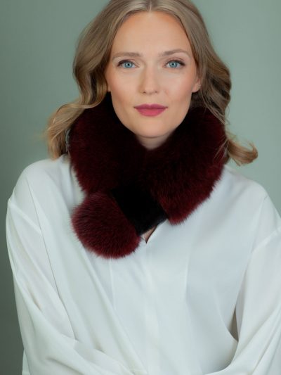 keyhole red fox fur scarf